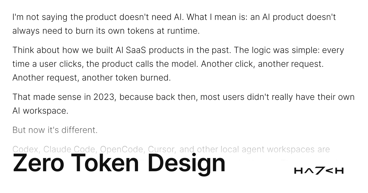Zero Token Design · HA7CH